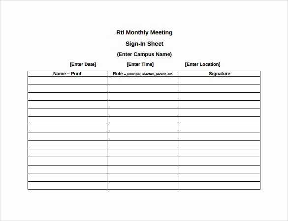 Event Sign In Sheet Template Luxury 14 Sample Meeting Sign In Sheets
