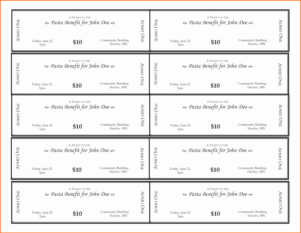 Event Ticket Template Word Awesome Free event Ticket Template Microsoft Word Simple