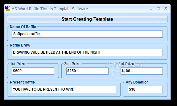 Event Ticket Template Word Luxury Download Ms Word Raffle Tickets Template software 7 0