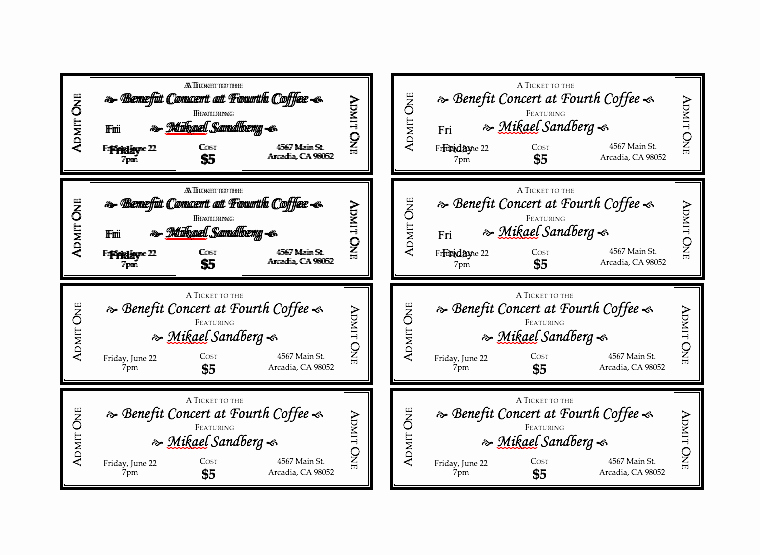 Event Ticket Template Word New event Ticket Template Free Word