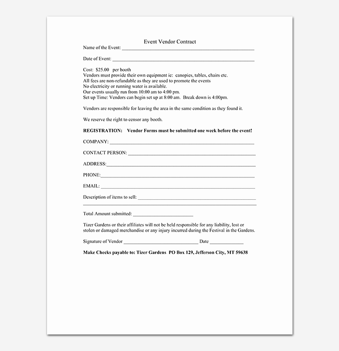 Event Vendor Application Template Lovely event Contract Template 19 Samples Examples In Word
