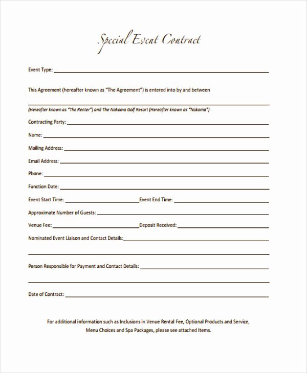 Event Venue Contract Template Awesome 11 event Contract Templates Free Sample Example format