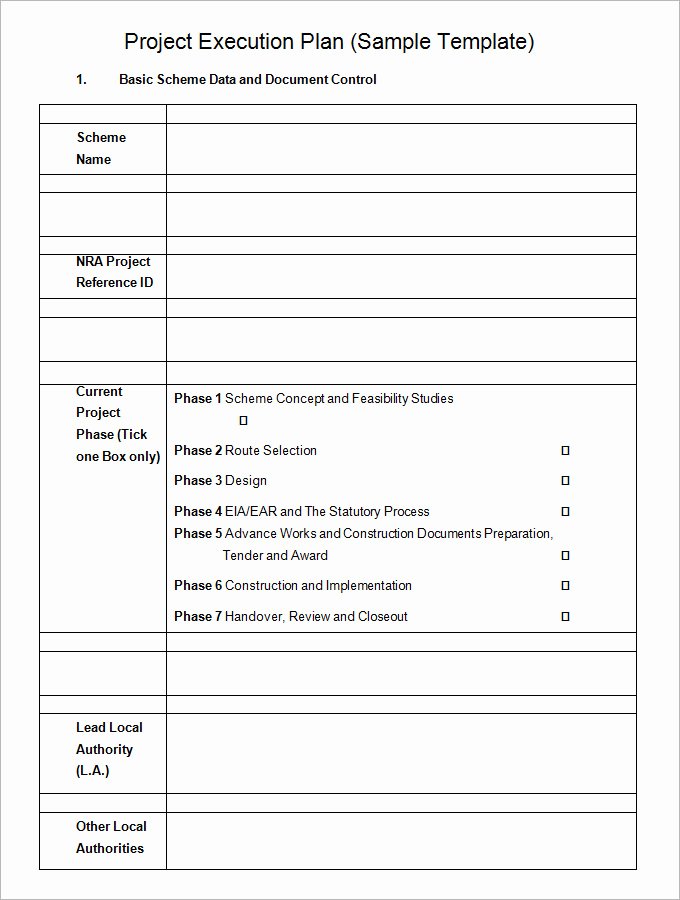 Example Of Project Plan Template Elegant 8 Project Execution Plan Template Doc Pdf Excel