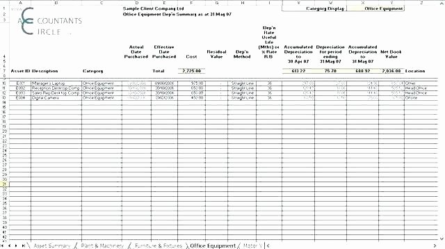 Excel asset Tracking Template Inspirational Excel Depreciation Template Great Templates asset Tracking
