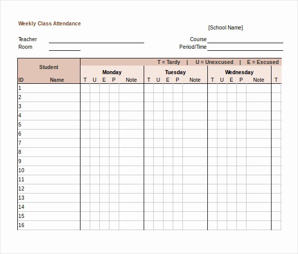 Excel attendance Tracker Template Elegant 16 Tracking Templates Doc Pdf