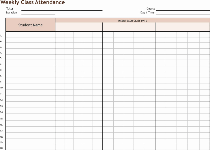 Excel attendance Tracker Template New attendance Sheet Excel
