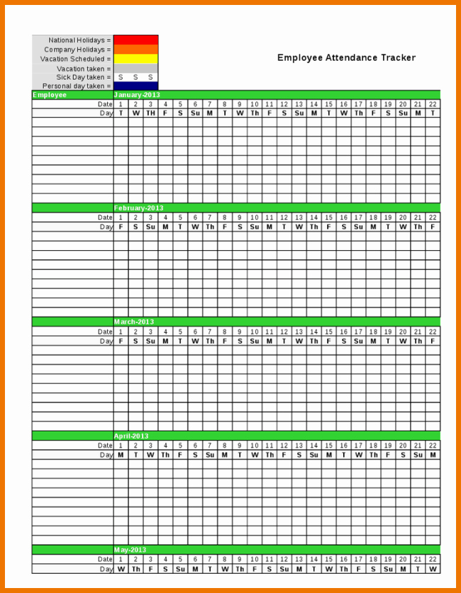 Excel attendance Tracker Template Unique 36 General attendance Sheet Templates In Excel Thogati