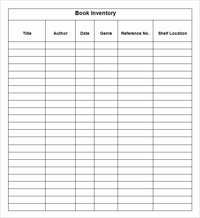 Excel Book Inventory Template Beautiful Book Inventory Template 7 Free Excel Word Documents
