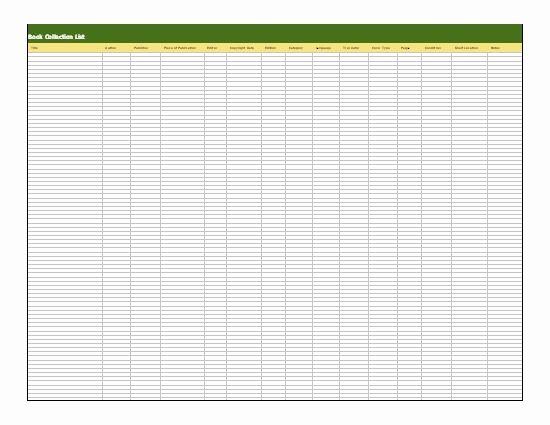 Excel Book Inventory Template Lovely Book Collection List Excel Template Keep An Inventory