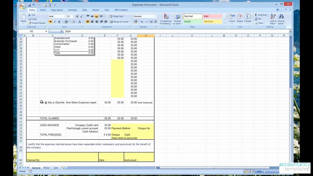 business spreadsheet of expenses and in e 2 3