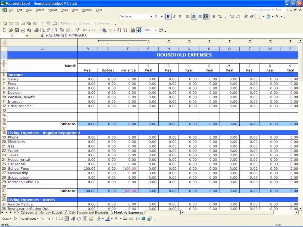 Excel Business Expense Template Elegant Business Expenses Spreadsheet Template Spreadsheet
