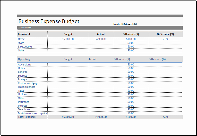 Excel Business Expense Template Inspirational Business Excel Templates