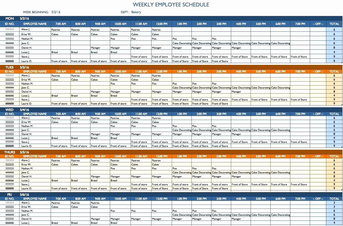 Excel Calendar Schedule Template Fresh Employee Training Calendar Template