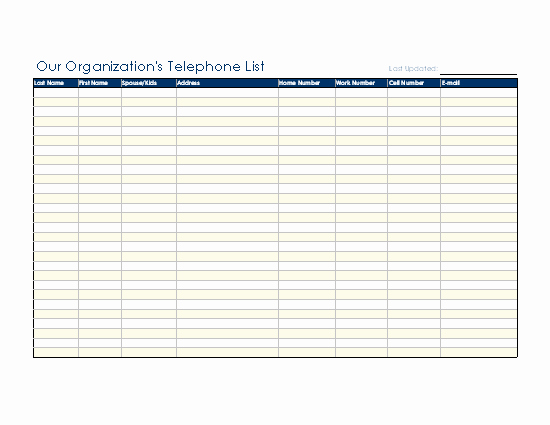 Excel Contact List Template Best Of Phone List Template Microsoft Excel Template
