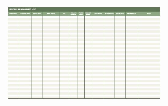 Excel Contact List Template Inspirational 9 Best Of Customer List Free Printables Customer