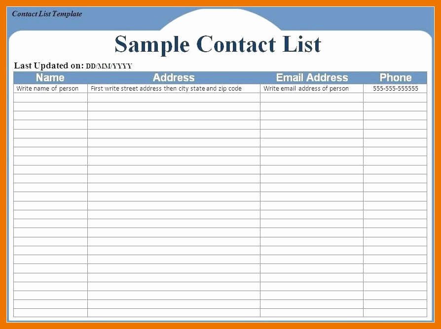 Excel Contact List Template Lovely 12 13 Vendor List Excel Template