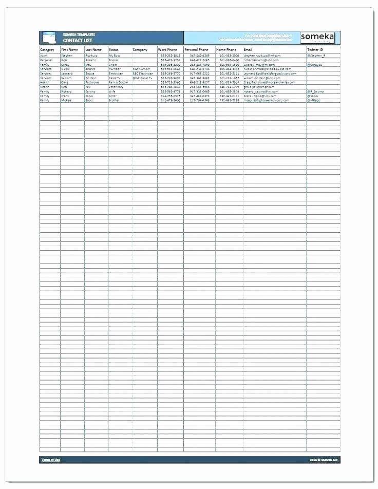 Excel Contact List Template Lovely Excel Phone List Template Beautiful Business Contact List