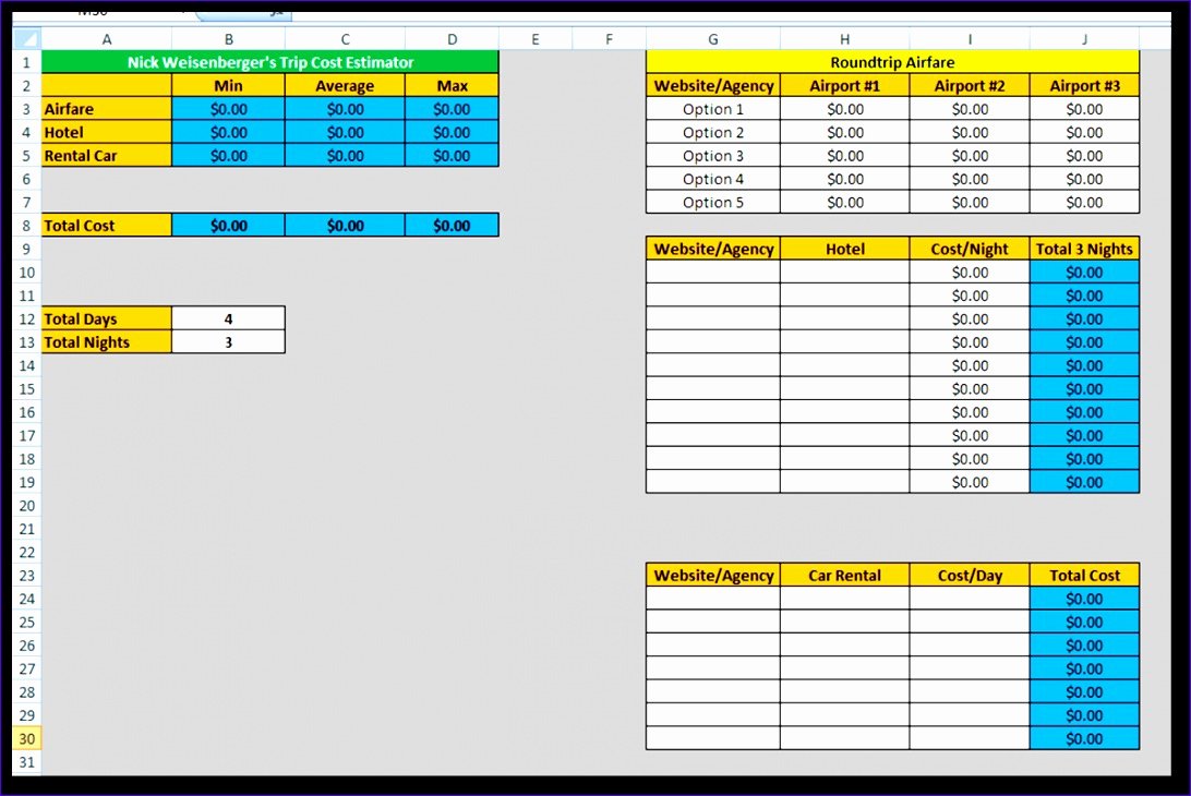 Excel Cost Estimate Template Fresh 5 Excel Cost Estimate Template Exceltemplates