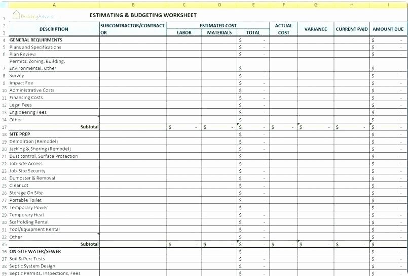 Excel Cost Estimate Template New Excel Estimate Template – Flirty
