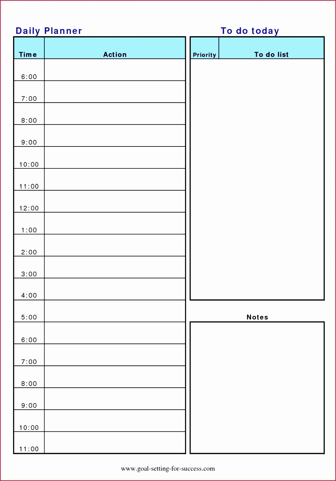 Excel Daily Schedule Template New 8 Daily Planner Excel Template Exceltemplates