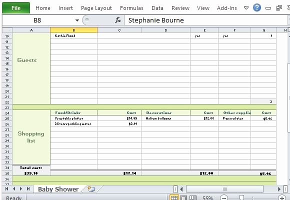 Excel event Planning Template New Baby Shower Planner for Excel