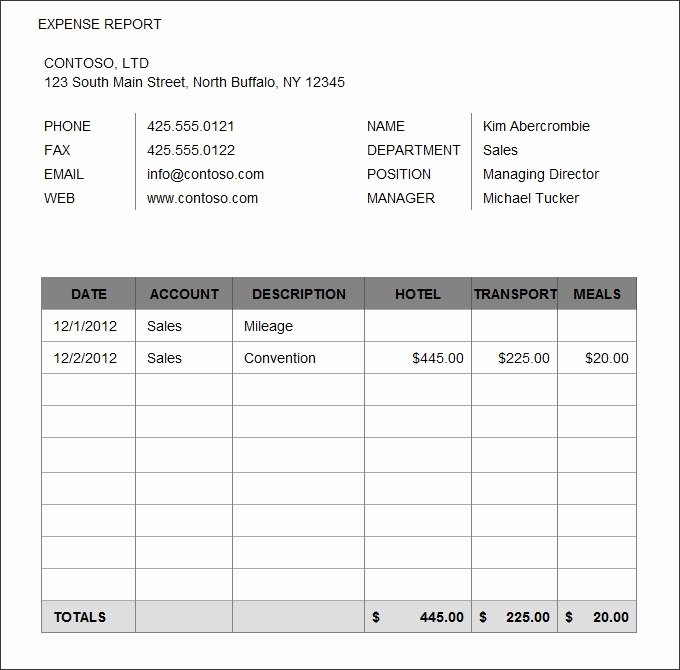 Excel Expense Report Template Free Awesome Expense Report Template