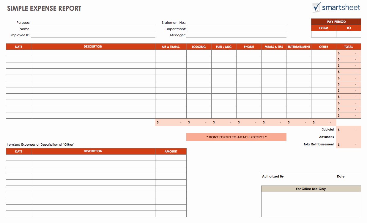 Excel Expense Report Template Free Elegant Excel Template Expense Report