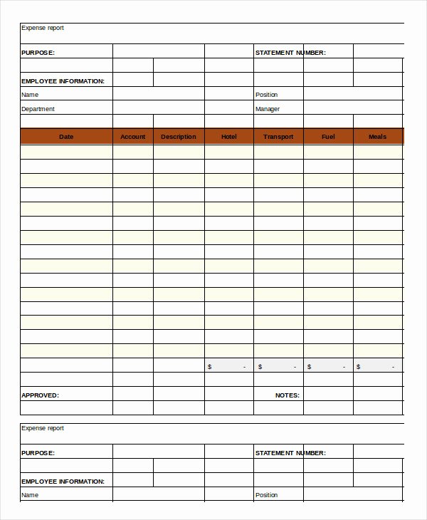 Excel Expense Report Template Free Elegant Expense Report Template 17 Free Sample Example format
