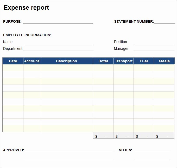 Excel Expense Report Template Free Fresh Free Expense Report Template Sample In Excel formats