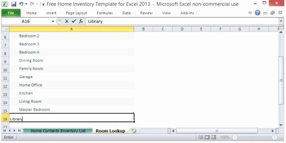 Excel Home Inventory Template Awesome Free Home Inventory Template for Excel 2013