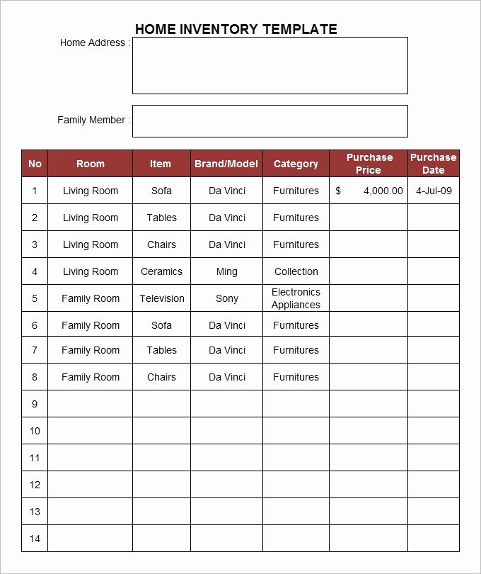 Excel Home Inventory Template Fresh 15 Samples Of Inventory Templates In Word Excel and Pdf