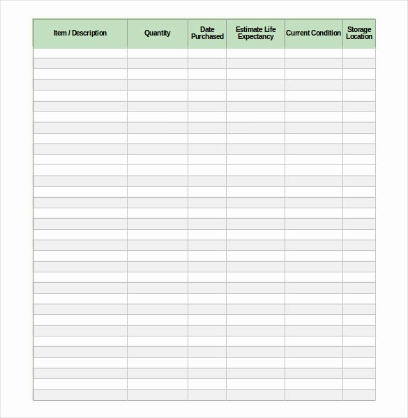 Excel Home Inventory Template Lovely Inventory List Template 13 Free Word Excel Pdf