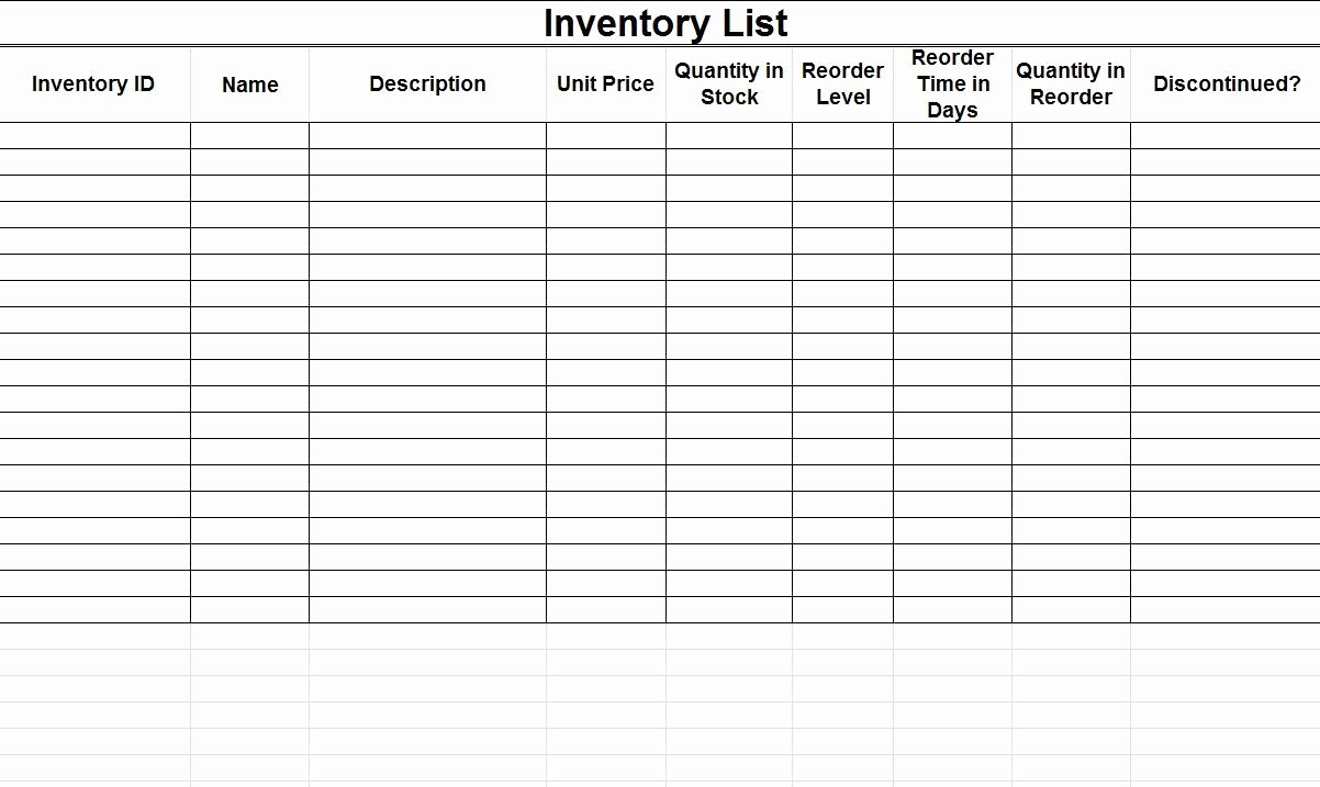 Excel Inventory Template with Pictures Inspirational Inventory Spreadsheet Templates Spreadsheet Templates for
