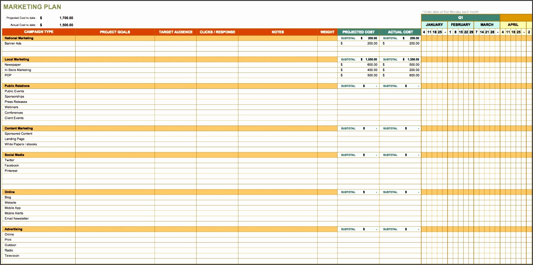 Excel Marketing Plan Template Elegant 11 Tactical Marketing Plan Template Sampletemplatess
