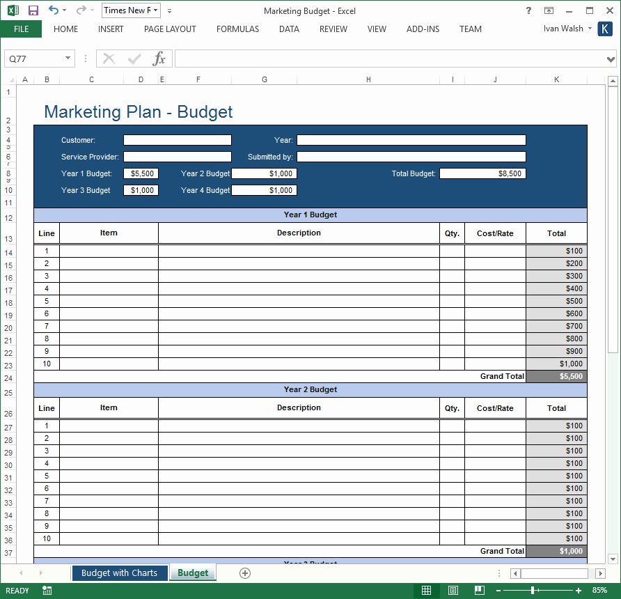 Excel Marketing Plan Template Lovely Marketing Plan Template – 40 Page Ms Word Template and 10