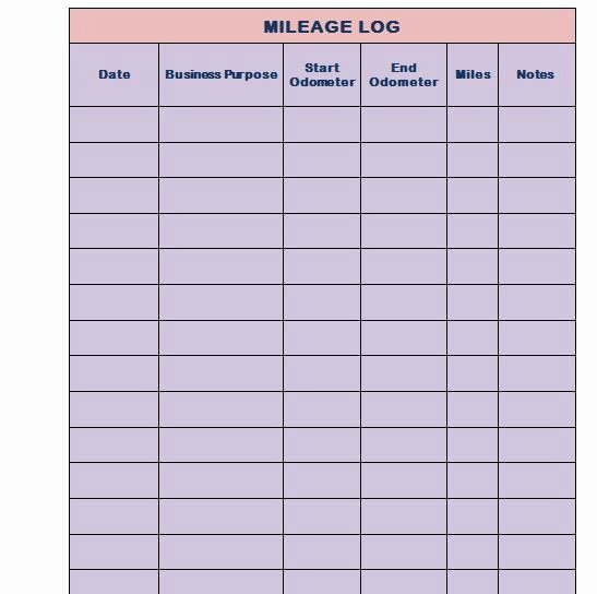 Excel Mileage Log Template Awesome Free Mileage Log Templates Word Excel Template Section