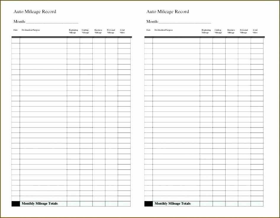 Excel Mileage Log Template Unique Monthly Mileage Log Excel Templates for Flyers and