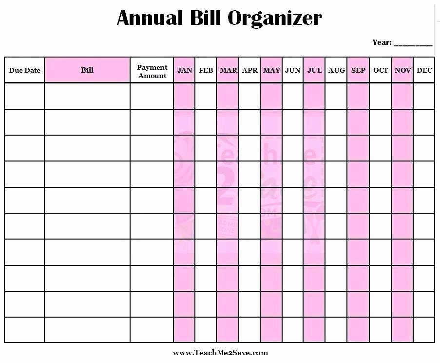 Excel Monthly Bill Template Fresh Bill Payment organizer – Hairfiberproductsub