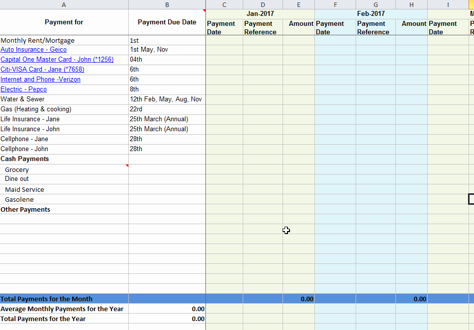 Excel Monthly Bill Template Inspirational Tracking Your Monthly Bill Due Dates and Payments – Free