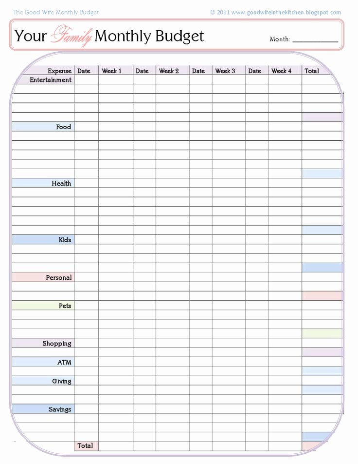 Excel Monthly Bill Template Lovely Monthly Bud Template the Good Wife