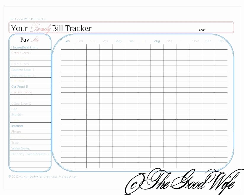 Excel Monthly Bill Template Unique Monthly Bill Template Free Monthly Bill organizer Template