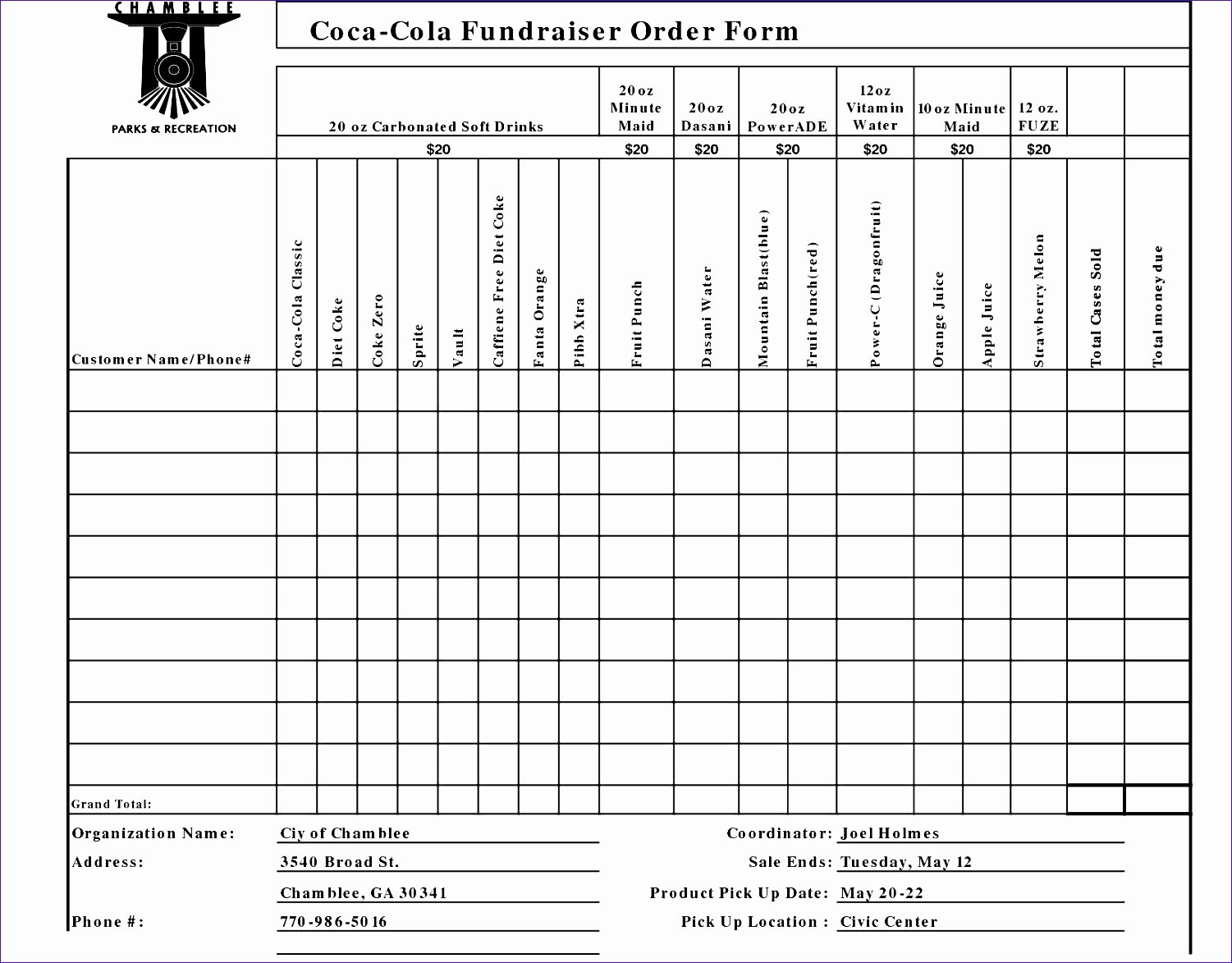 Excel order form Template Luxury 6 Fundraising Template Excel Exceltemplates Exceltemplates