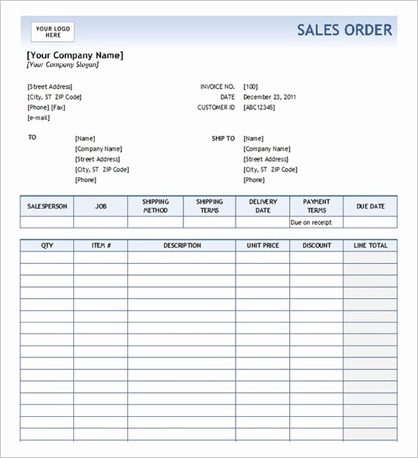 Excel order form Template Unique order form Template 19 Download Free Documents In Pdf