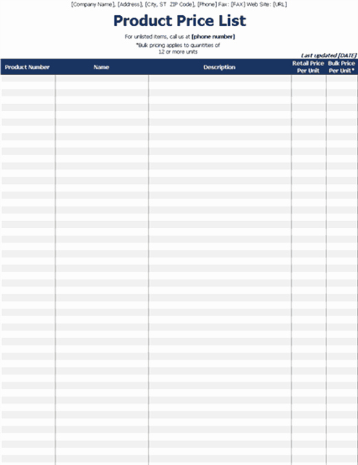 Excel Price Sheet Template Awesome Inventories Fice