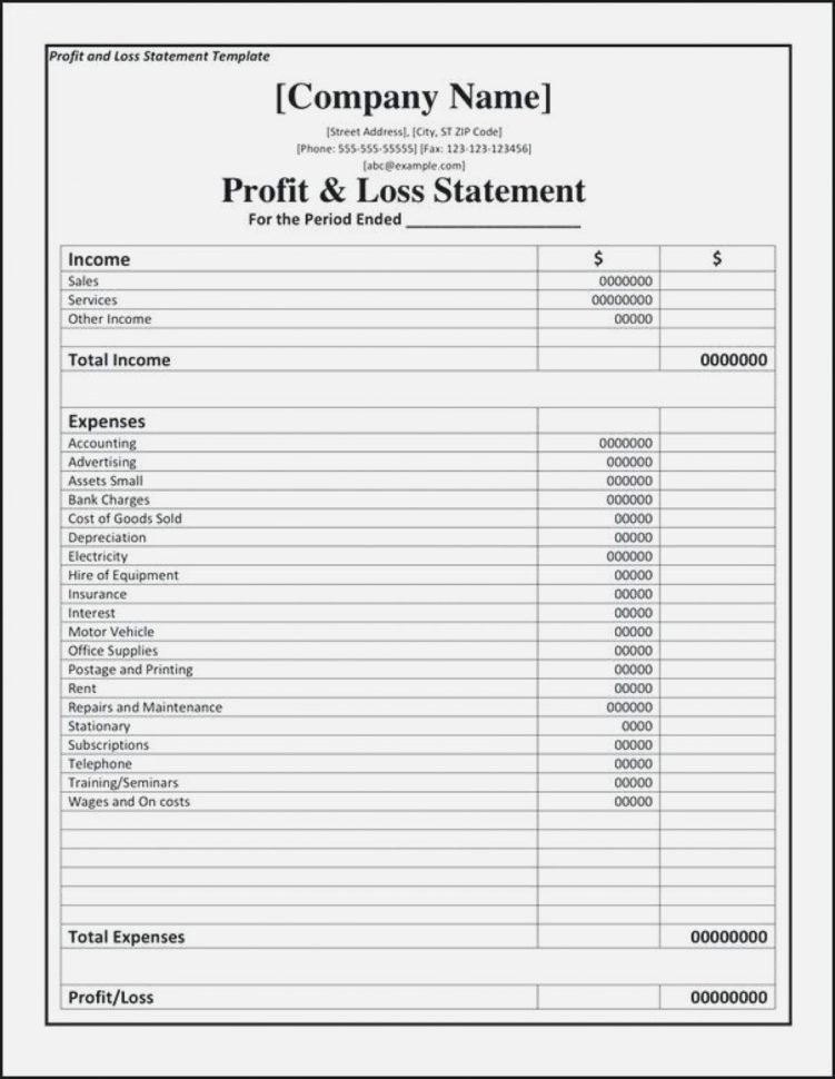 Excel Profit Loss Template Luxury Excel Profit and Loss Template Example Of Spreadshee Excel