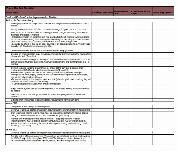 Excel Project Checklist Template Fresh Task Checklist Template – 8 Free Word Excel Pdf