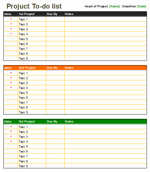 Excel Project Checklist Template Inspirational Project to Do List Template Multi Task Dotxes