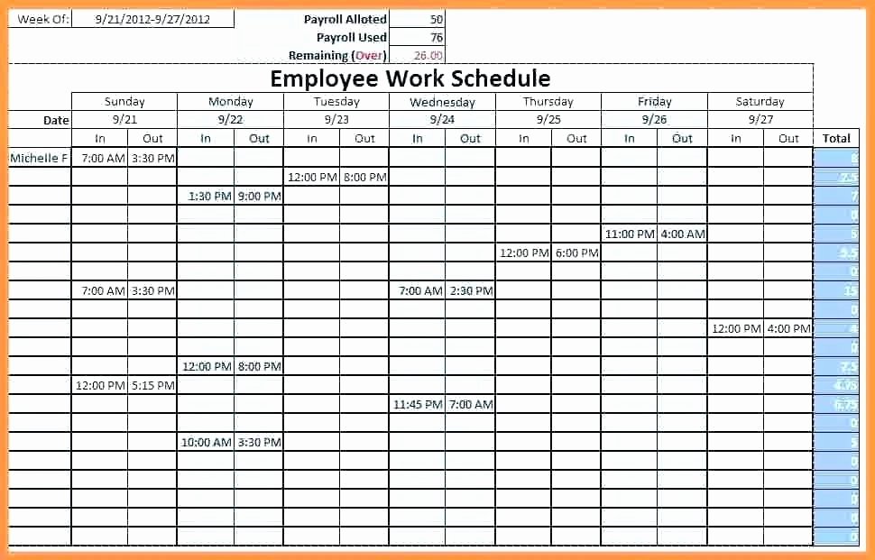 Excel Shift Schedule Template Lovely Work Schedule Template Weekly – Buildingcontractor