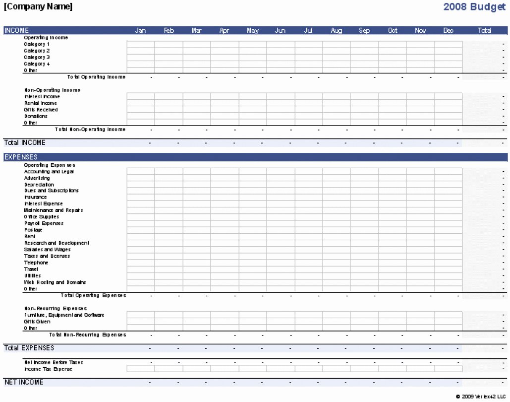Excel Small Business Budget Template Lovely 12 Month Business Bud Template Excel Business