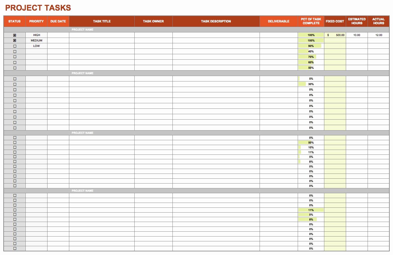 Excel Task Tracker Template Inspirational 15 Free Task List Templates Smartsheet
